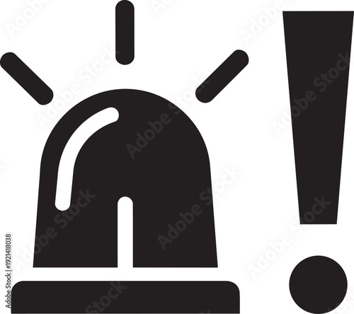 Police siren icon isolated on transparent background