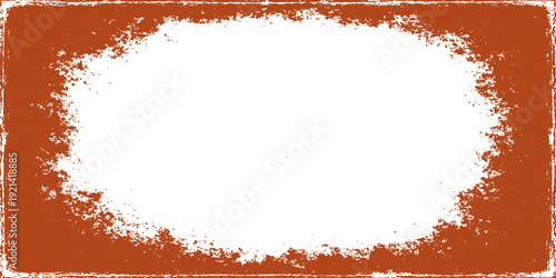 Vintage black and orange grunge frame with paint splatter texture and a floral Christmas tree design for an artistic holiday wallpaper or vector card border