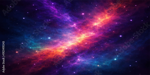 Deep outer space galaxy background featuring a bright blue nebula and glowing starry constellations across a dark abstract cosmos universe