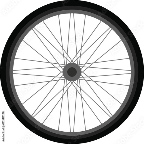 Detailed Spoked Wheel Vector for E-Bike or Motorcycle