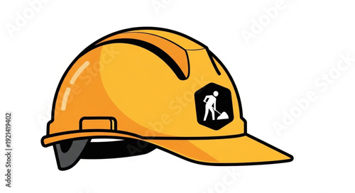 Yellow Hard Hat Safety Helmet.