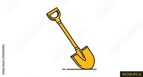 Yellow Shovel Tool Garden Equipment.