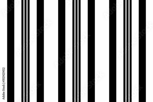 Silk background stripe textile, doodle fabric seamless texture. Pillow lines vertical vector pattern in white and black colors.