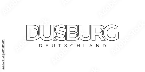 Duisburg Deutschland, modern and creative vector illustration design featuring the city of Germany for travel banners, posters, and postcards.