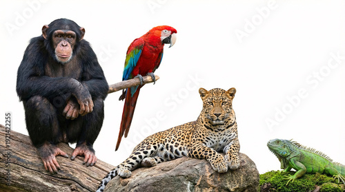 Wild animals gathered together in natural setting