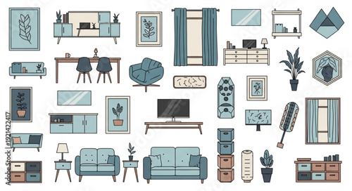 Home Decor Furniture Interior Design Elements.