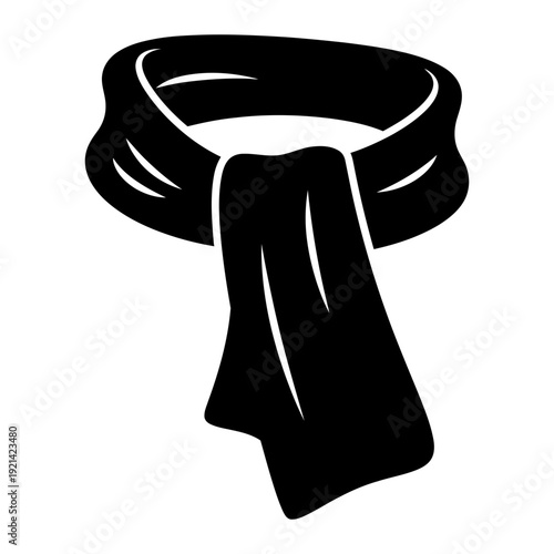 A black neck scarf with white lines