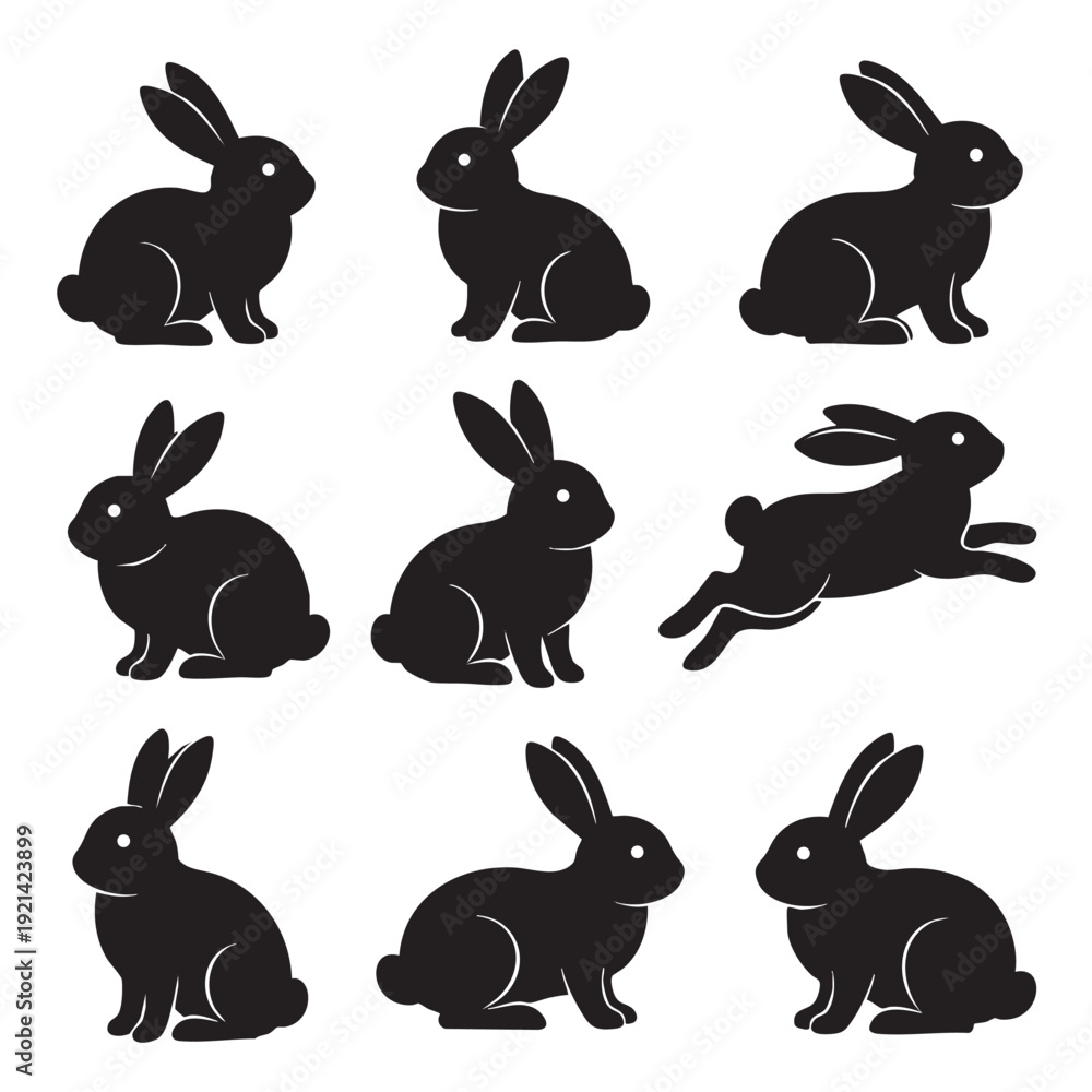 Fototapeta premium Cute Rabbit Vector Illustration Isolated on White Background