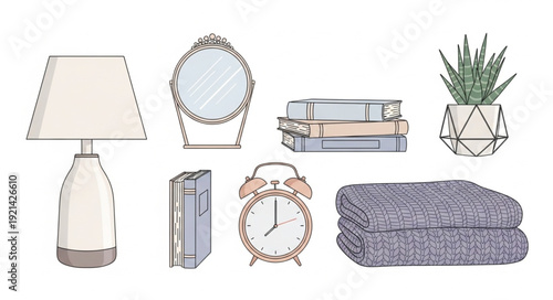 Home Decor Items Collection Illustration.