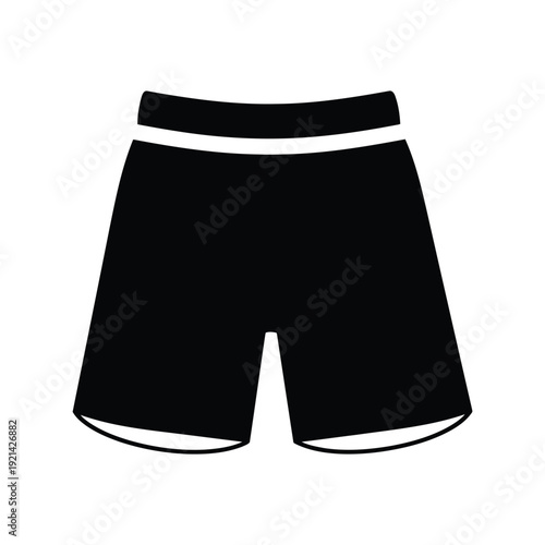 Shorts silhouette vector icon isolated on white background for sportswear and fashion design