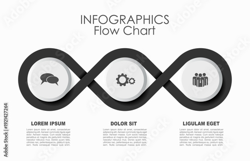 Horizontal flowchart with interconnected circular nodes and gradient icons, ideal for process, collaboration, service workflows.