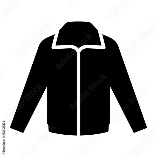 A black jacket with a white outline