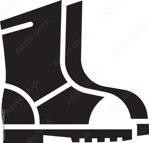 Black boot vector illustration isolated on transparent background