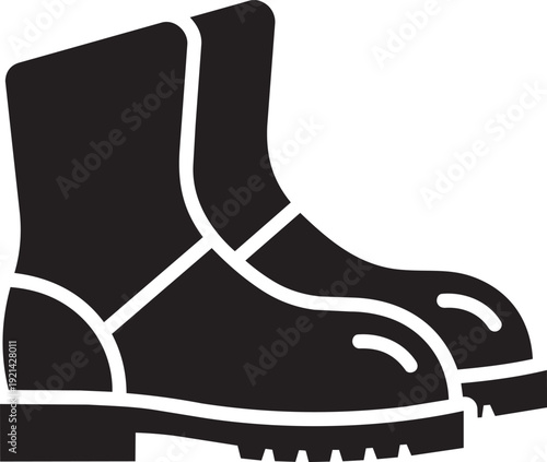 Black boots illustration isolated on transparent background