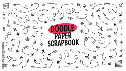 Doodle Paper Scrapbook Arrows and Elements Collection