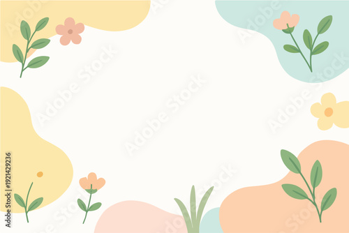 frame with flowers. Spring session template design 