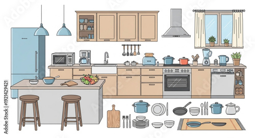 Kitchen Interior Design Elements Collage.