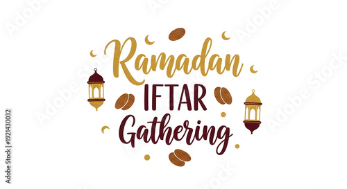 Wallpaper Mural Ramadan Iftar Gathering elegant brush lettering design. Torontodigital.ca