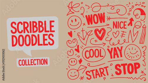 Vibrant Hand-Drawn Doodle and Scribble Vector Elements Collection for Creative Projects