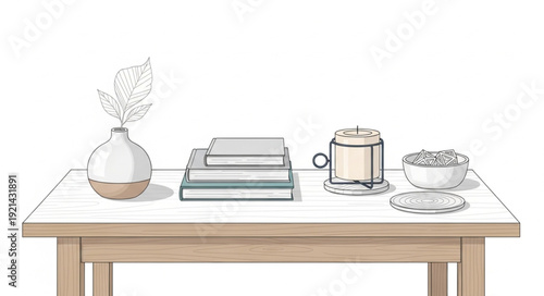 Minimalist Decorative Items on Table Top.