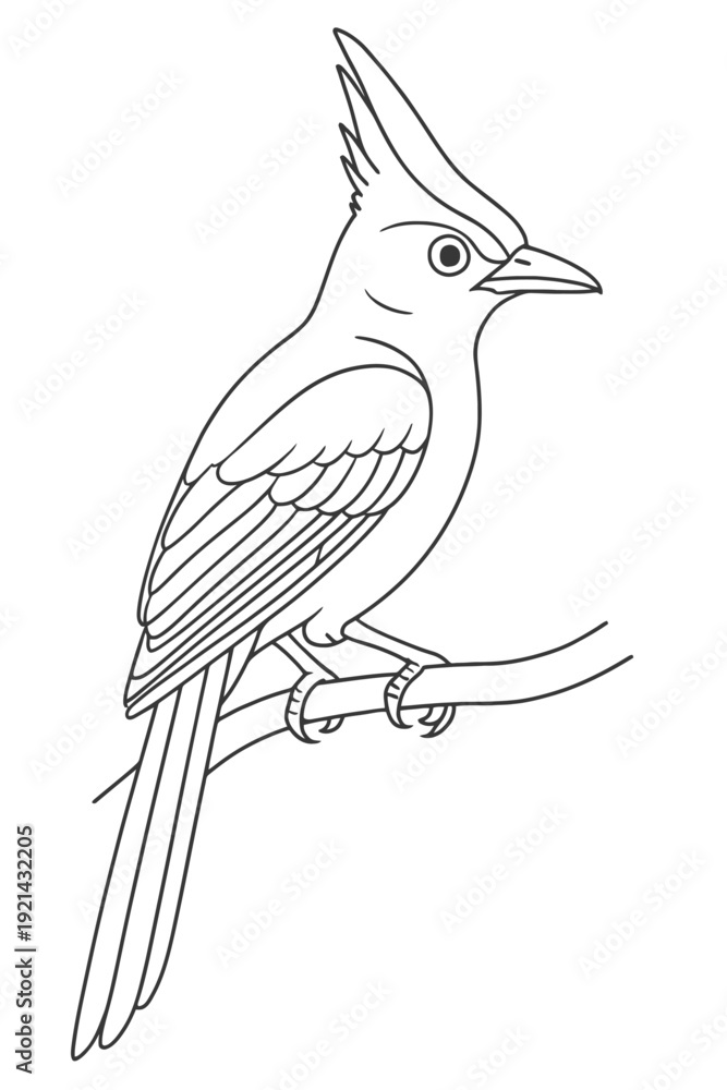 Obraz premium bird sitting on tree branch vector illustration