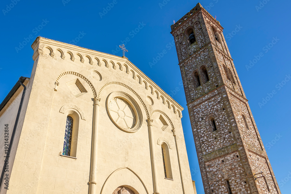 Fototapeta premium Parish of Saints Peter and Paul the Apostles of Latignano, Cascina, Pisa, Italy