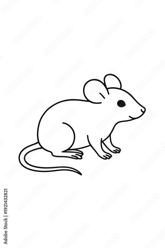 Obraz premium A cute cartoon vector illustration of a happy mouse character