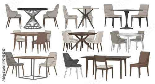 Modern Furniture Chairs and Tables Collection.