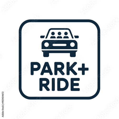 Park and ride transportation service sign with car icon