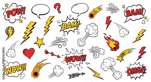 Comic book action elements