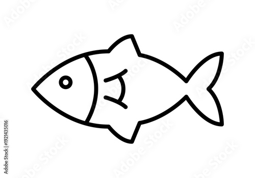 Icono de línea negra de un pez 