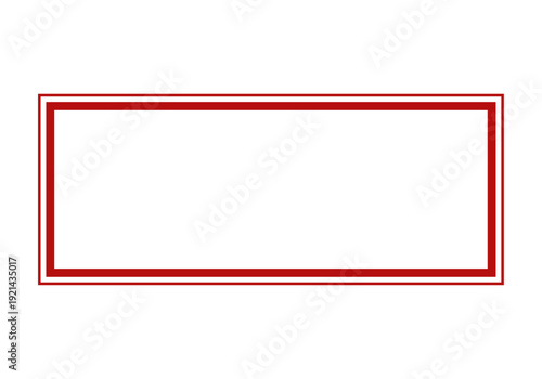 Marco rectangular rojo de doble línea 