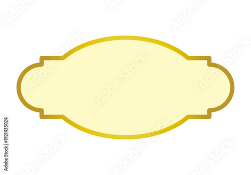 Etiqueta dorada decorativa con espacio en blanco en el centro