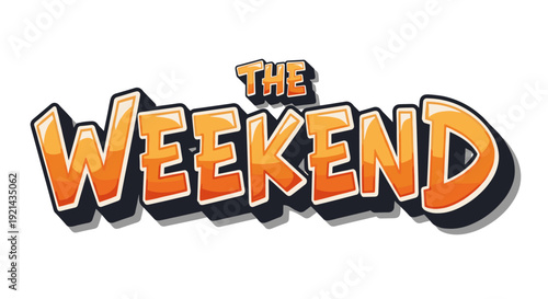 The weekend cartoon text design