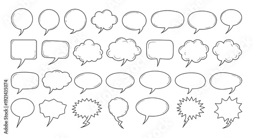 Speech bubbles collection, communication