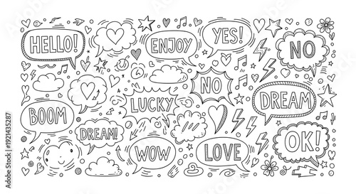 Speech bubbles doodles