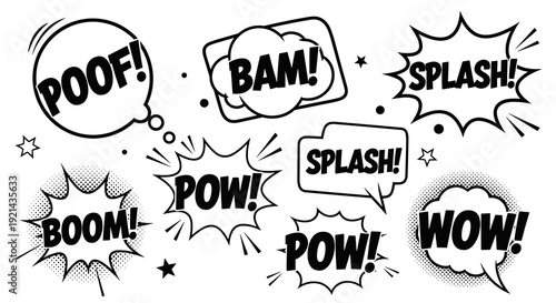 Comic book style speech bubbles