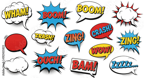 Comic book speech bubbles graphics