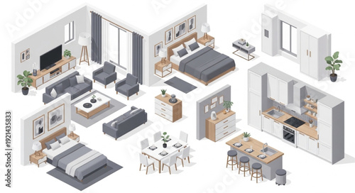 Modern Apartment Floor Plan Design.