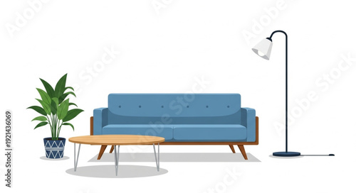 Modern Blue Sofa Living Room Furniture.
