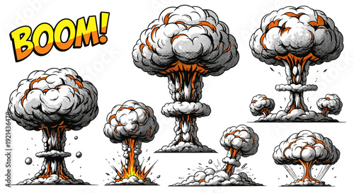 atomic explosion cartoon