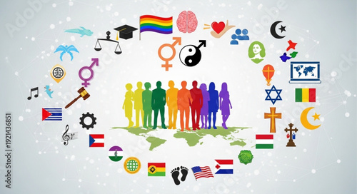 Diverse group of people representing global unity and diversity.