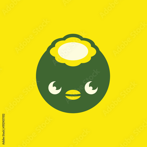 a round and cute kappa face with a smile logo