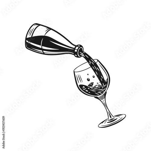 wine glass and bottle