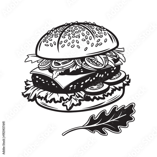 vector illustration of a hamburger