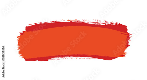 Bold and textured red paintbrush stroke illustration on a clean white background for artistic banner and header designs.