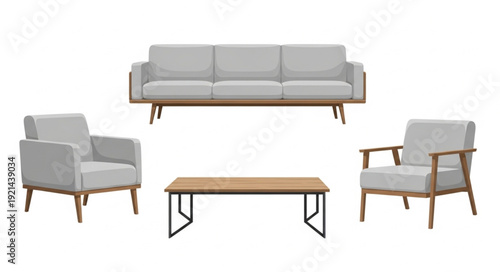 Modern Living Room Furniture Set.