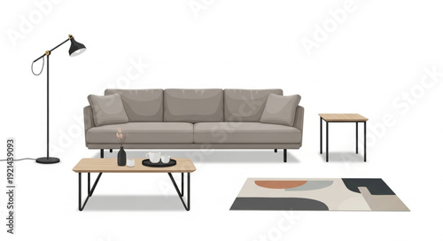 Modern Living Room Furniture Setup.