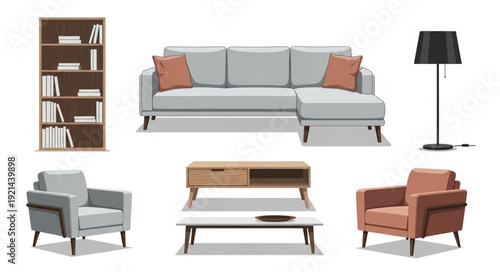 Modern Living Room Furniture Arrangement.