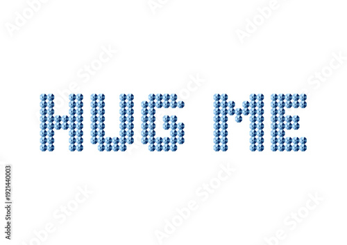 Inscription made of blue crystals - hug me
